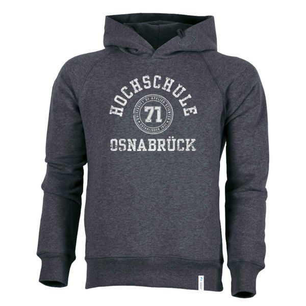 Herren Organic Hooded Sweatshirt, dark heather blue, college