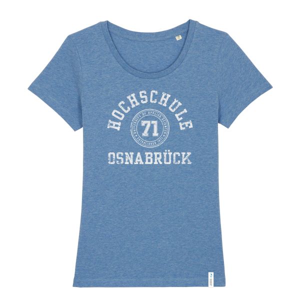 Damen Organic T-Shirt, mid heather blue, college