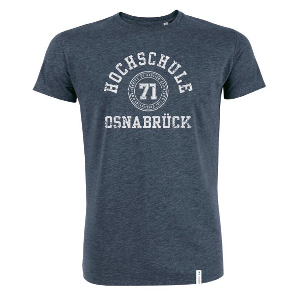 Herren Organic T-Shirt, dark heather blue, college