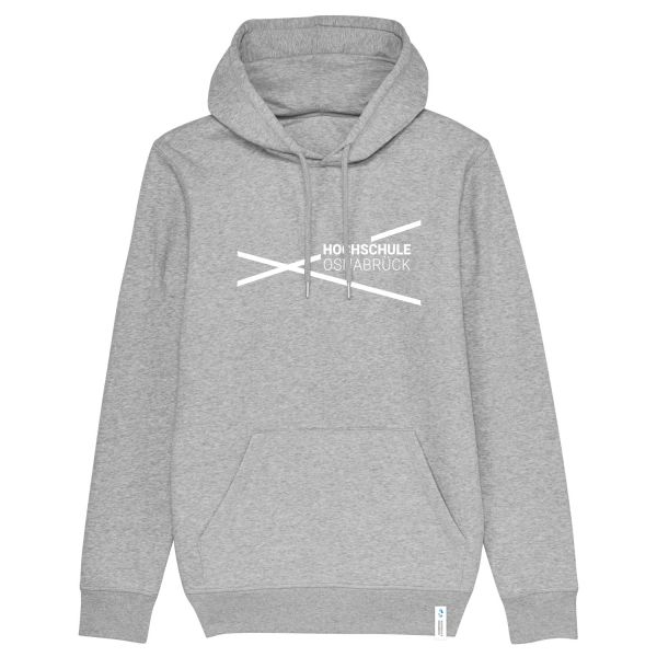 Unisex Organic Hooded Sweatshirt, heather grey, modern