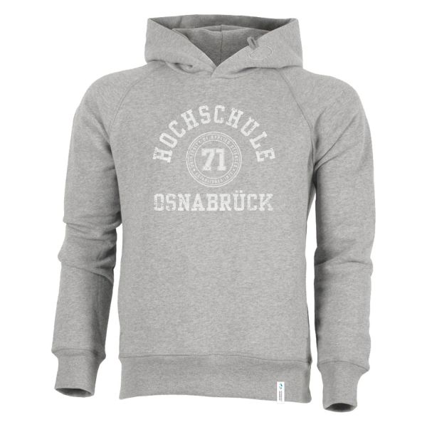 Herren Organic Hooded Sweatshirt, heather grey, college