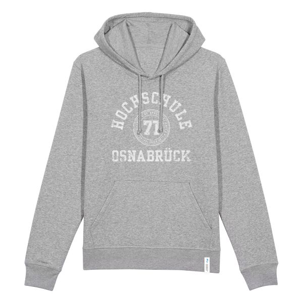 Unisex Organic Hooded Sweatshirt, heather grey, college
