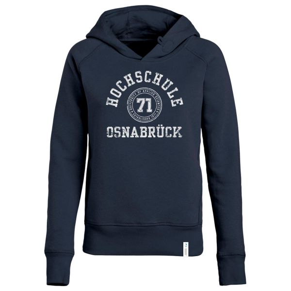 Damen Organic Hooded Sweatshirt, navy, college