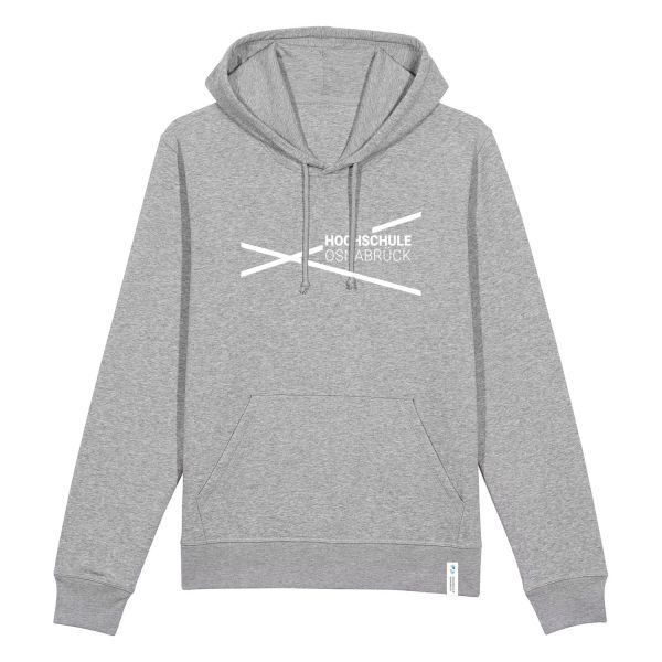 Unisex Organic Hooded Sweatshirt, heather grey, modern