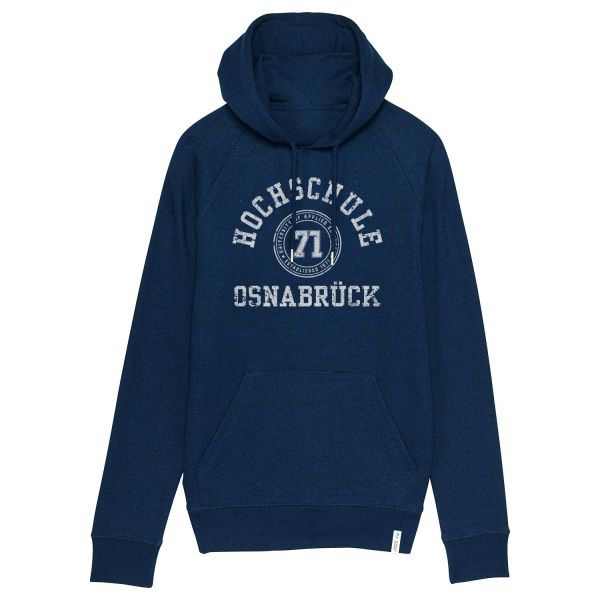 Herren Organic Hooded Sweatshirt, black heather blue, college