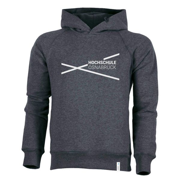 Herren Organic Hooded Sweatshirt, dark heather blue, modern