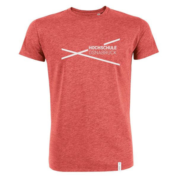Herren Organic T-Shirt, heather red, modern