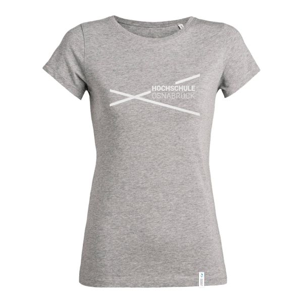 Damen Organic T-Shirt, heather grey, modern