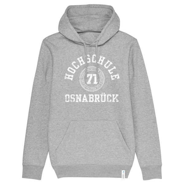 Unisex Organic Hooded Sweatshirt, heather grey, college